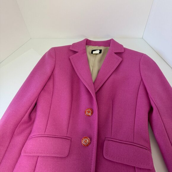 J crew pink wool fitted blazer with gold buttons size 2 - Picture 6 of 15